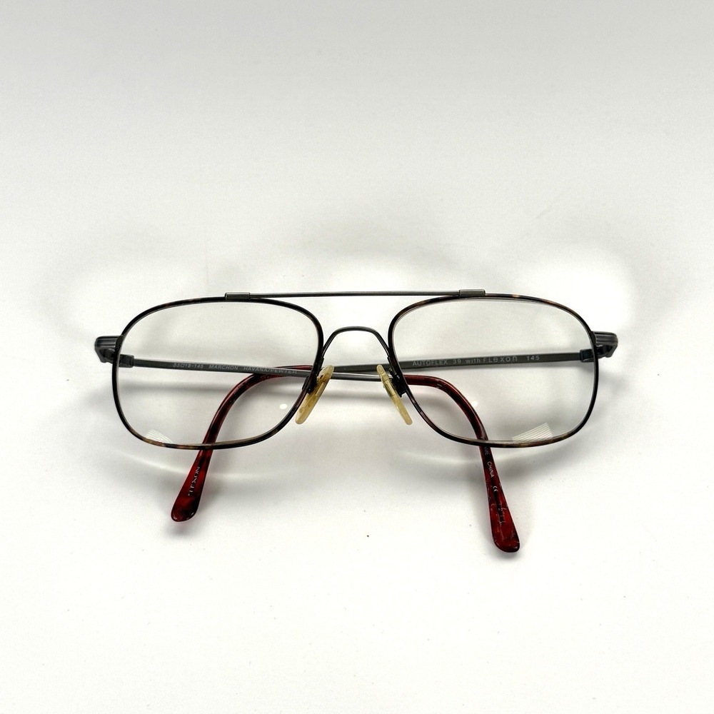 Marchon Autoflex w/ Flexon 39 Eyeglasses Frame Only 55-18-145 Havana/Pewter